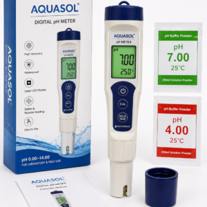 Aquasol Digital pH Meter | Handheld Waterproof pH Tester | 0.00–14.00 pH Range