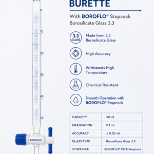 Borosil Glass Burette, Class B,2122